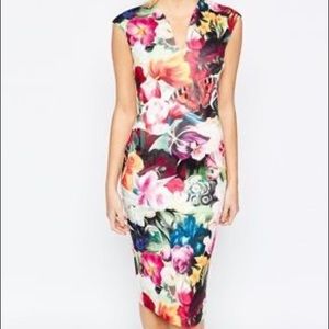 Ted Baker Floral Bodycon Midi Dress